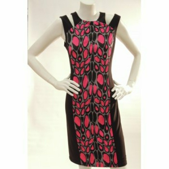 Joseph Ribkoff Dresses & Skirts - Joseph Ribkoff Black and hot pink leopard dress